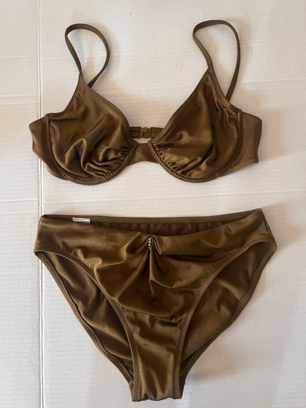 VINTAGE 90'S LA PERLA AQUA SUIT TWO PIECE BIKINI SET SZ 46 / 10 US